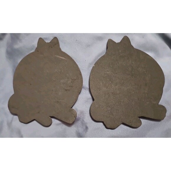 B Klibam Cats - Cat With Fishbowl Design Coasters / Mini Mouse Pads x 2 New - Picture 2 of 2